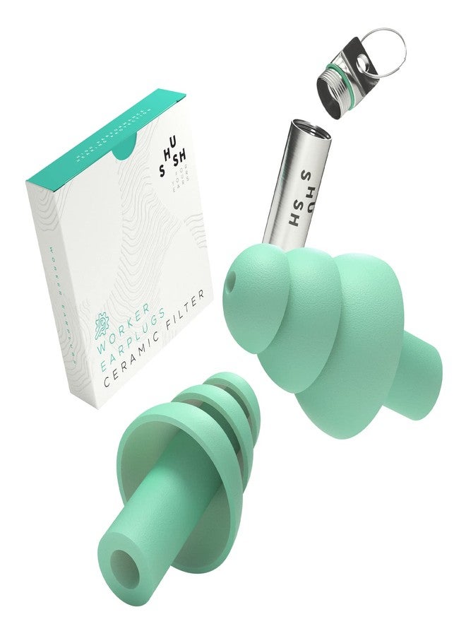 Shush! Shush Worker Earplugs - High Performance Hearing Protection - Prevent Occupational Hearing Loss - Ceramic Filter (SNR 23dB) - Reusable Over 365 x - Image 1